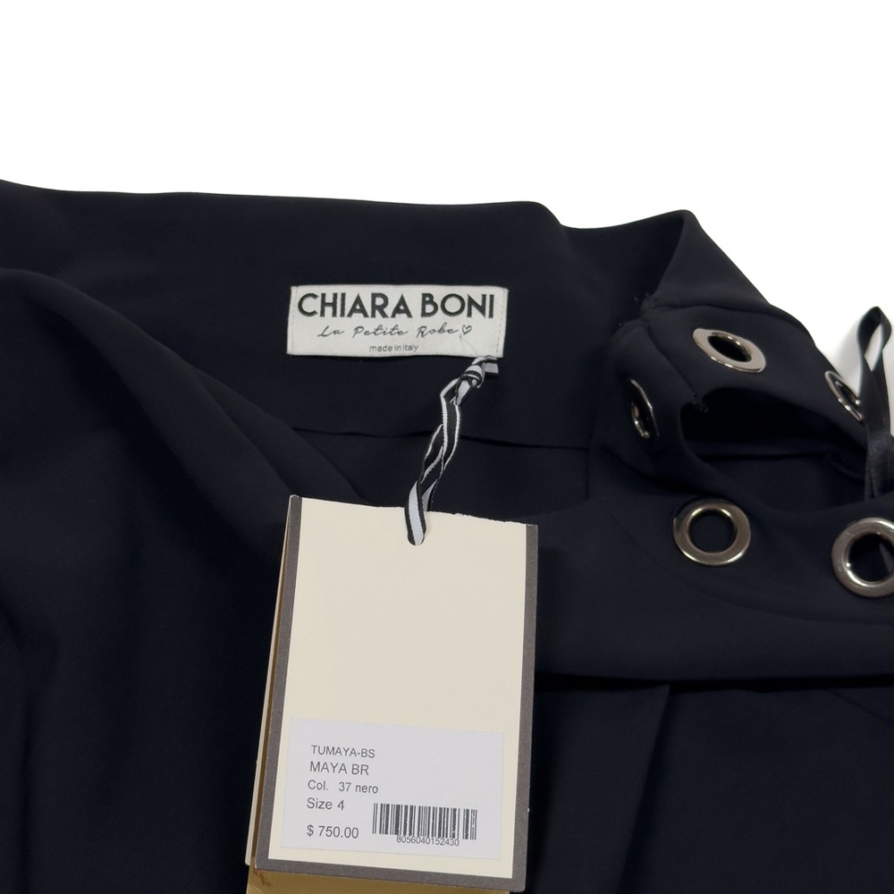 Chiara Bona La Petite Robe Maya Off The Shoulder Jumpsuit Size 40/US 4 Black NWD - Picture 4 of 14